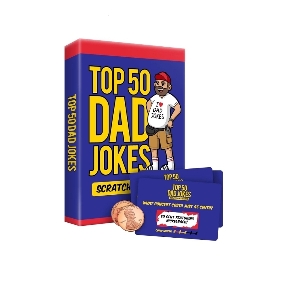 50 Dad Jokes Scratch-Off Cards | Funny Father's Day Gift for Dad Husband Grandpa